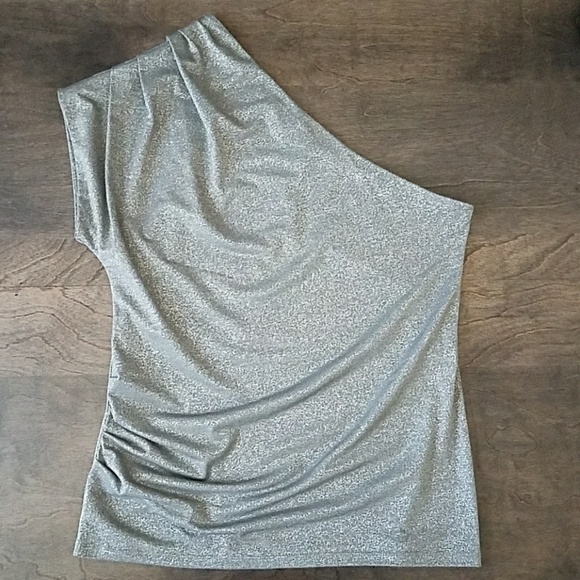 Ann Taylor Tops - Silver one shoulder tee